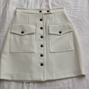 Ivory button down skirt